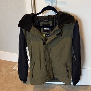 Quicksilver boys’ hooded ski jacket and matching olive ski pants